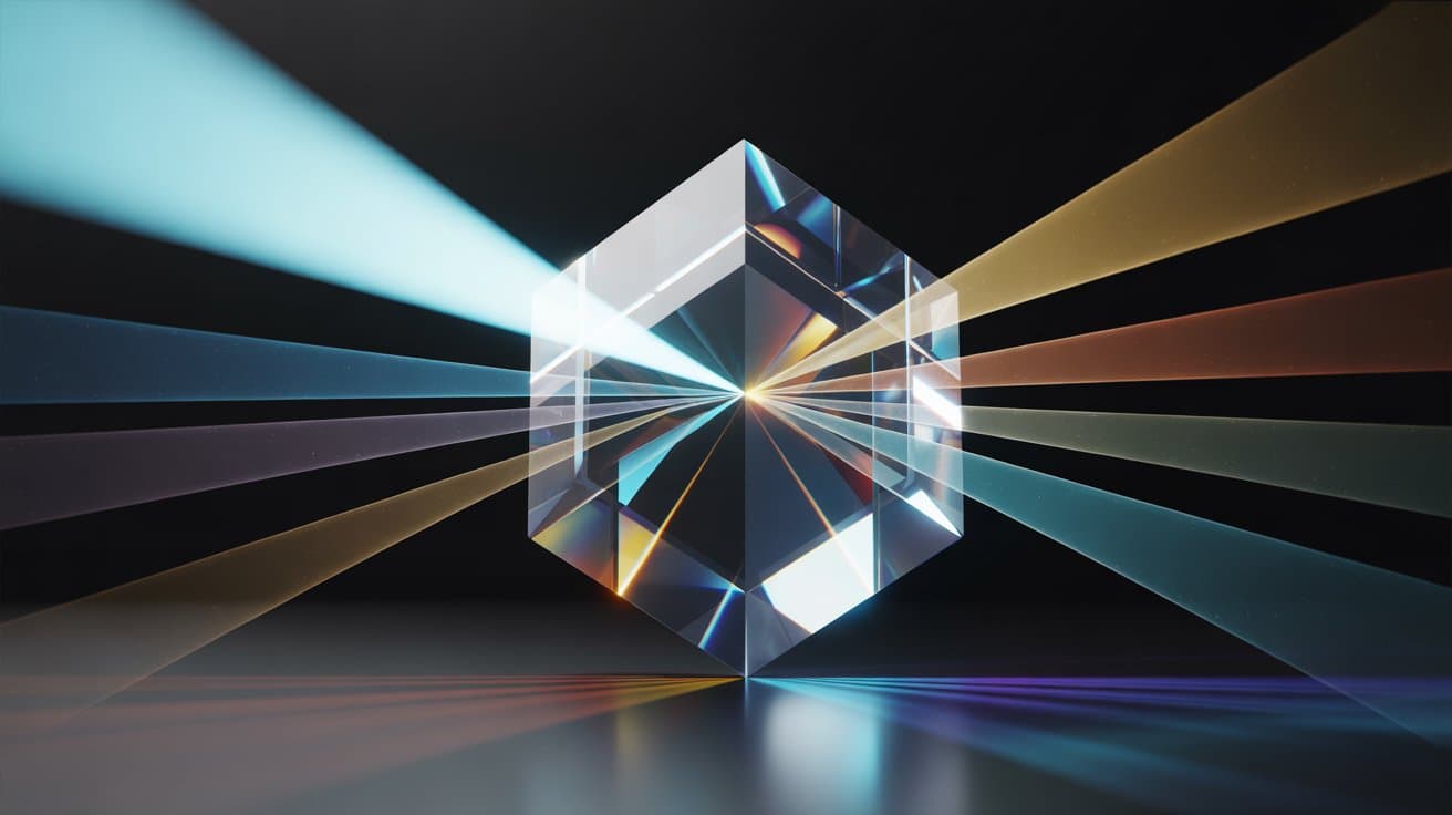 Layered analysis — abstract prism representing six independent lenses